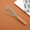 1 pz Manico in legno Frullino per le uova Utensili da cucina in silicone Resistente al calore Miscelatore per uova Utensile per mescolare le uova Utensili da cucina Utensili da forno Accessori