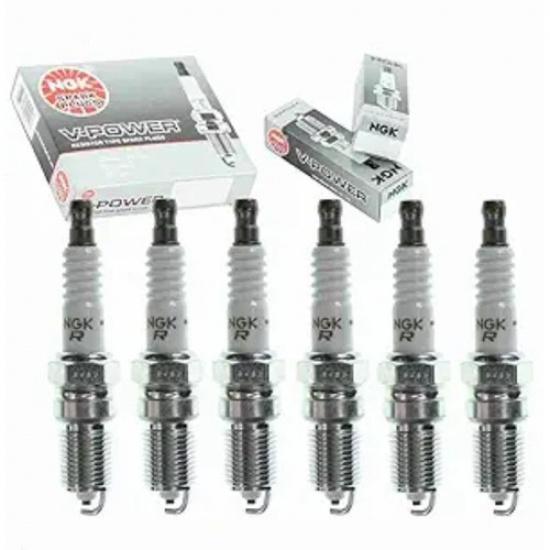 6 pc V-Power Spark Plugs compatible with Ranger 3.0L 4.0L V6 1997-2000