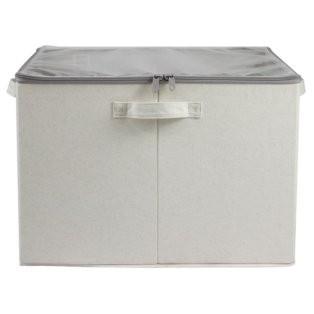 Durable Canvas 16 Pair Shoe Organizer Bin Adjustable Dividers Stackable Design Clear Zip Zippered Lid Easy Visibility Transport