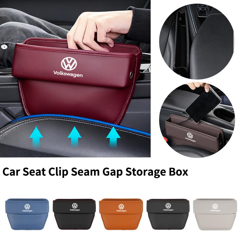 Car Trapezoidal Seat Gap Organizer PU Leather Storage Box Auto Accessories For VW R Scirocco Jetta Beetle Golf Passat TiguanSZ2