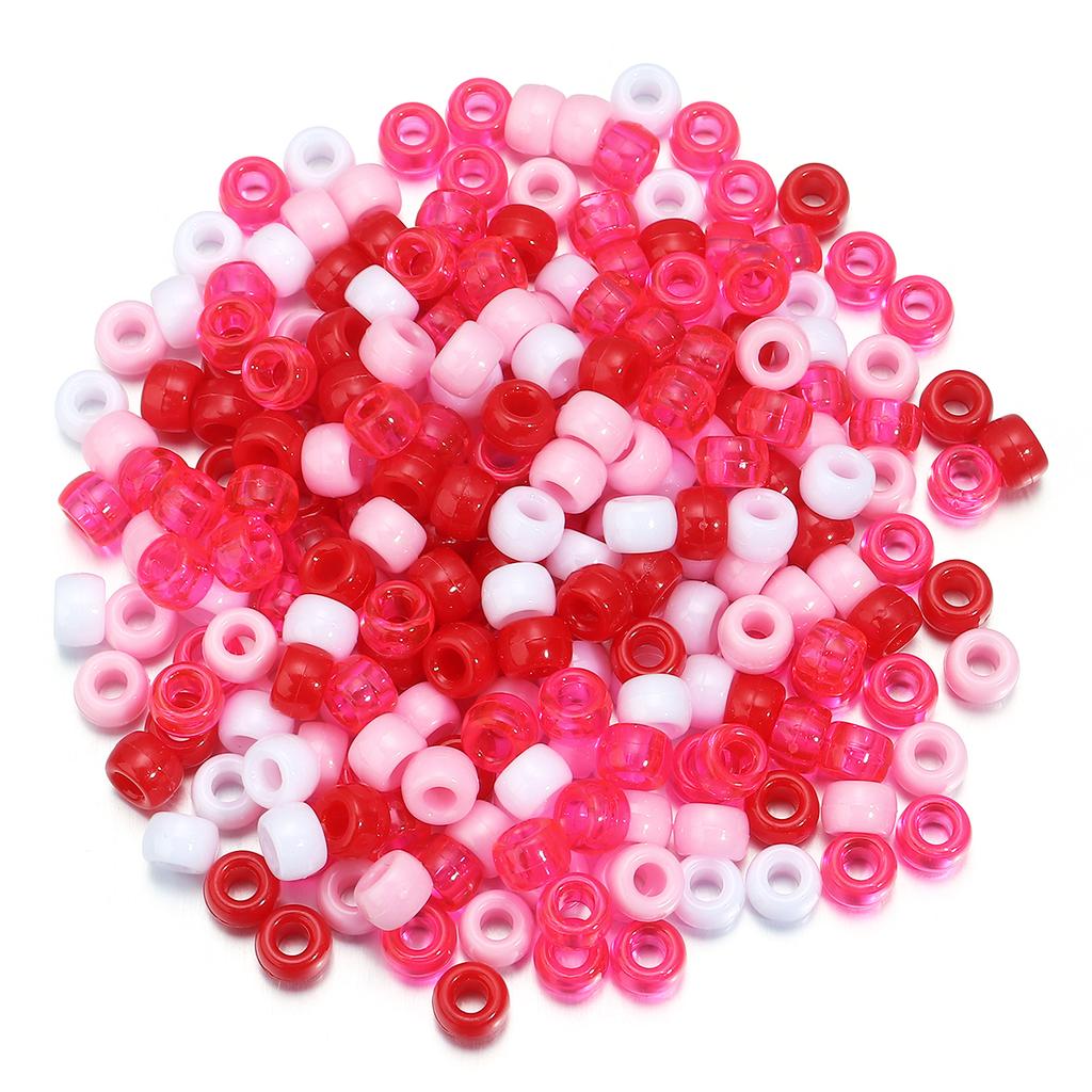 200pcs/lot 9mm Mix Color Acrylic Beads 4mm Big Hole Round Loose Beads For Jewelry Making DIY Necklace Bracelet Craft Accessories