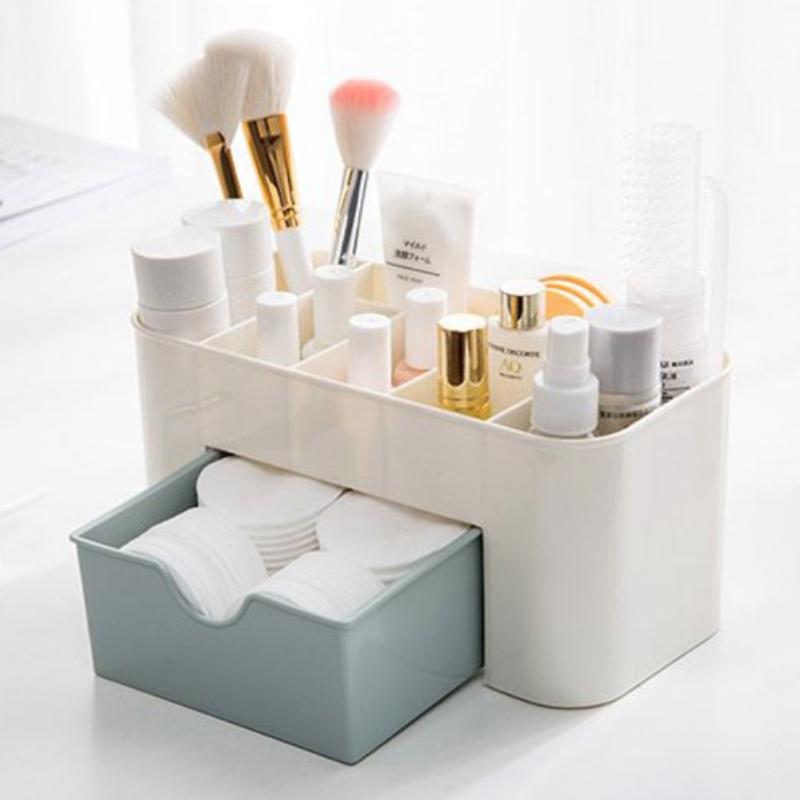 Double Layer Plastic Makeup Organizers Storage Box Cosmetic Drawers Jewelry Display Box Case Desktop Container Boxes Organizer
