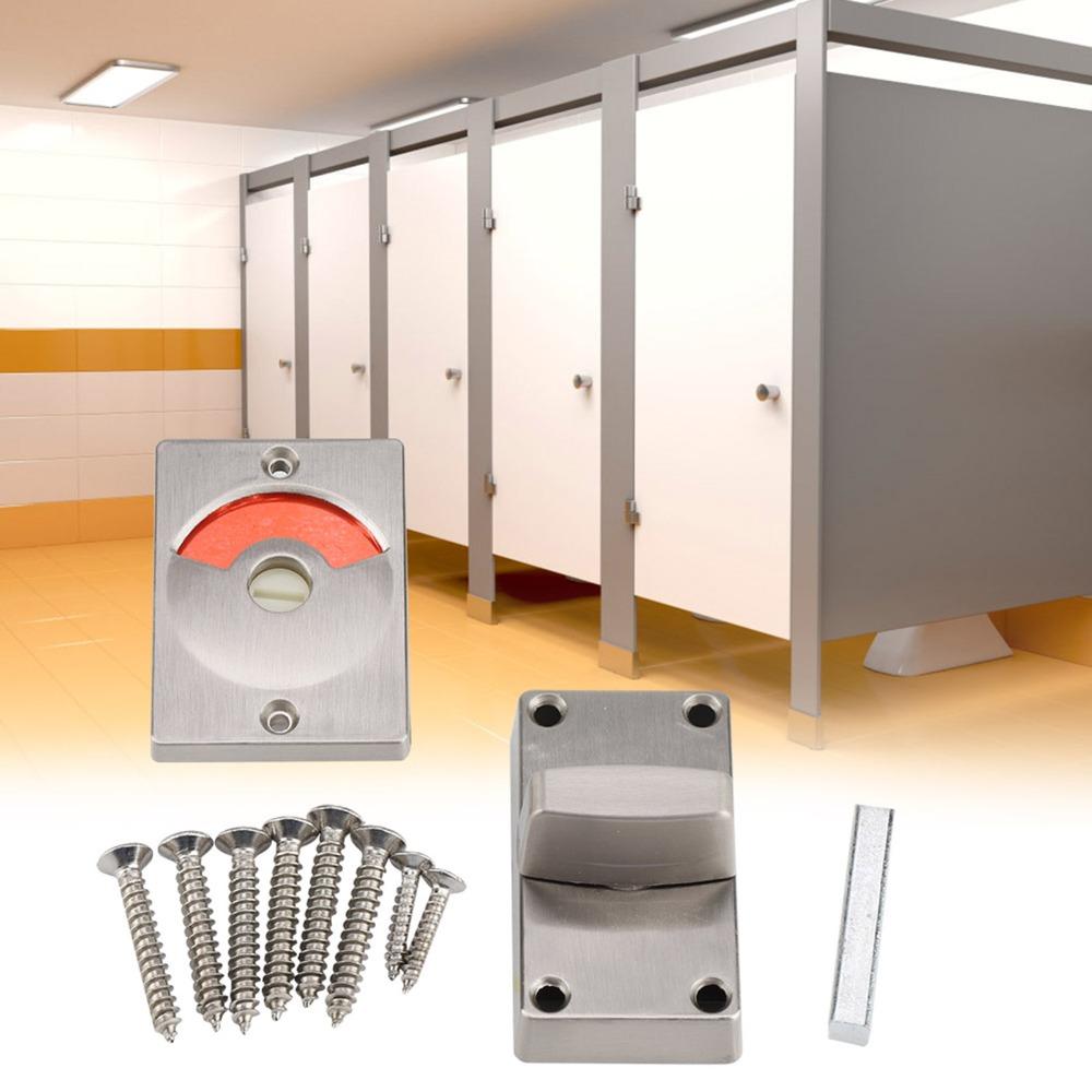 Secure Door Indicator Lock Stainless Steel Door Bolt Latch Privacy Door Lock  Public Restroom