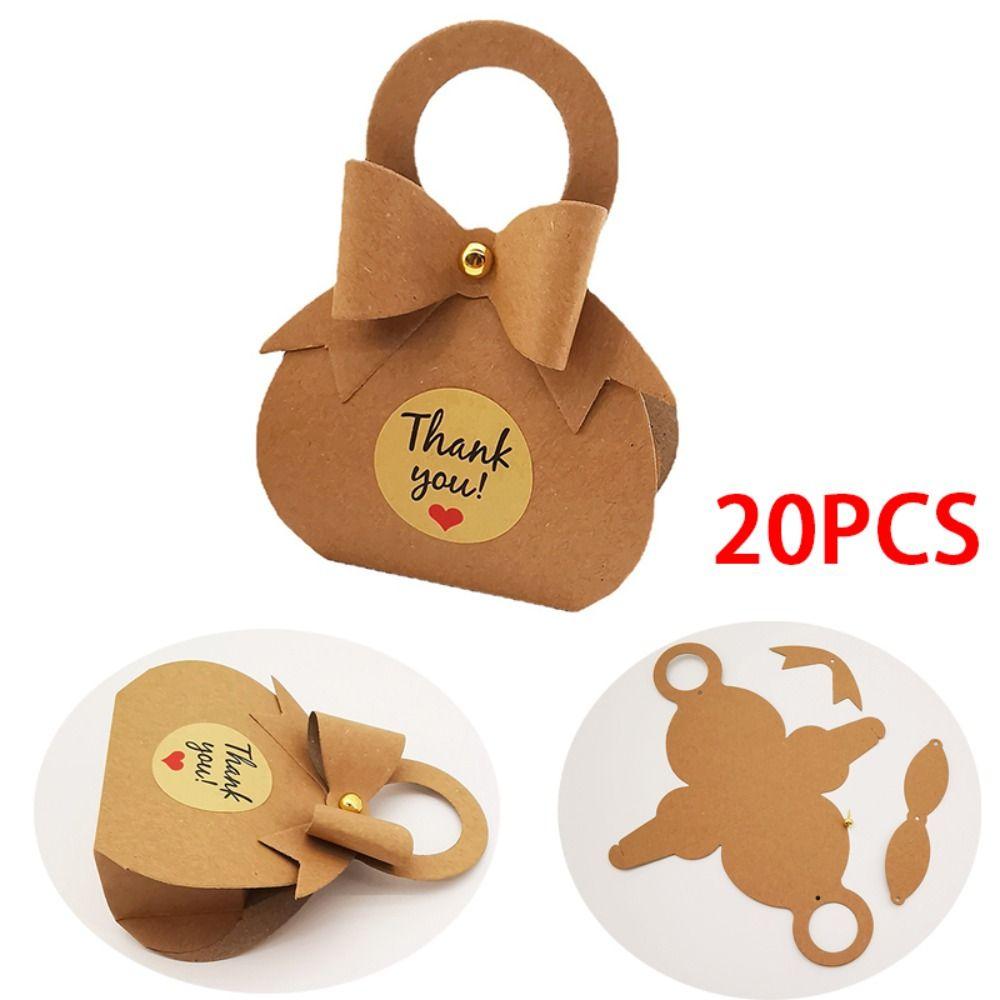 

20PCS Square Candy Box Kraft Paper Chocolate Box NEW Gift Packaging Boxes Baby Shower