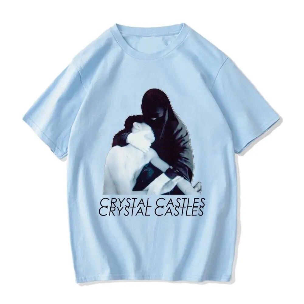 High Quality Cotton EU Size Crystal Castles T Shirt Unisex Vintage Funny T-shirt Harajuku Hip Hop Streetwear Unisex Top Tshirt Male Unisex
