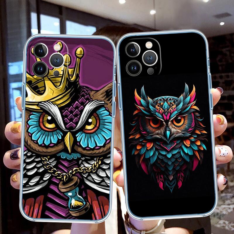 CJ25 Cartoon Art Owl Case for Motorola Moto G10 G20 G30 G31 G32 G34 G35 G41 G42 G50 G51 G52 G55 G60 G60S G62 G71 G72 G75