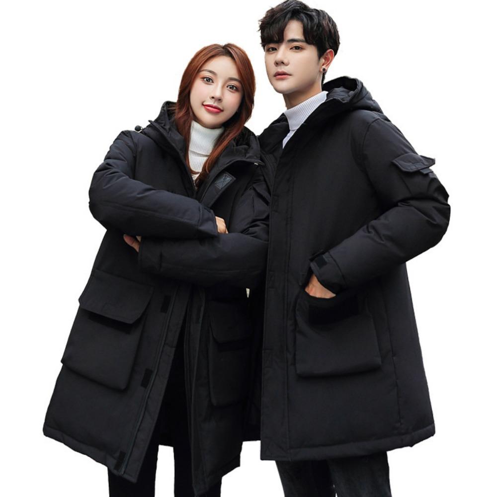 

Инструментальный пуховик мужской средней длины однотонный модный мужской пуховик XXXL чёрный