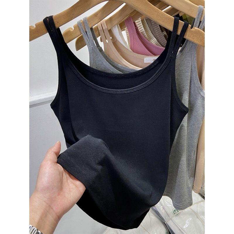 Modal Cotton Summer New Slim Fit Backpack with Camisole Vest Women's Suit for Inner and Outer Wear Base Shirt Top