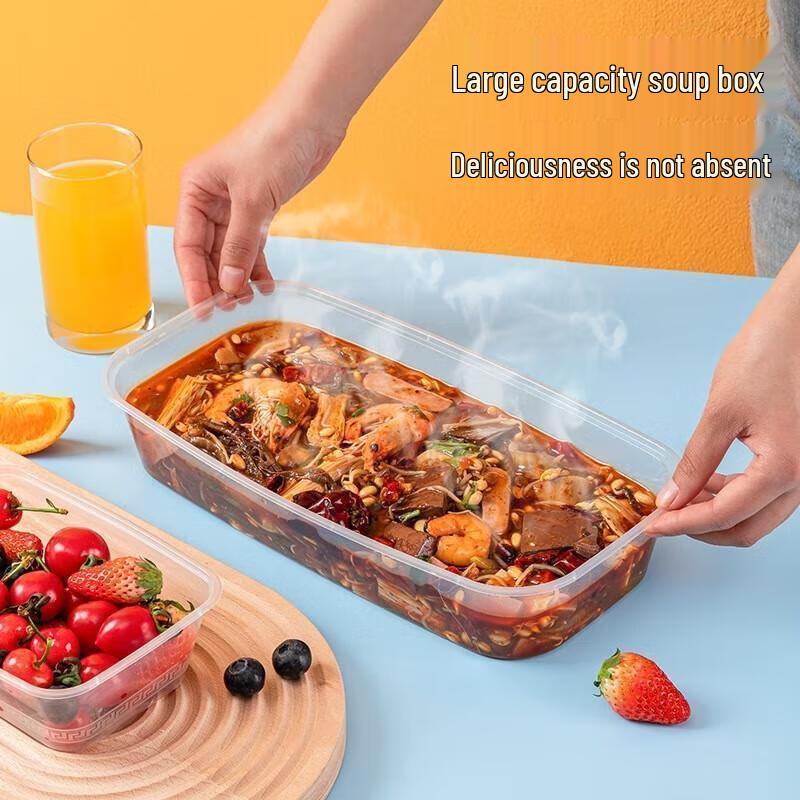 JingJingRS Black Rectangular Disposable Food Container