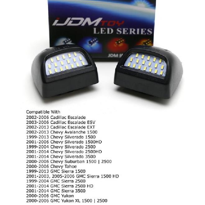 OE-Fit Full LED License Plate Light Kit For Silverado GMC Sierra 1500 2500 3500