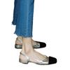 Xiaoxiangfeng Baotou sandals 2025 women's new summer mid-heel simple back empty color matching French high heels women's thick heel