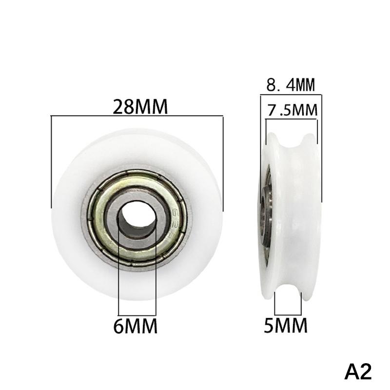 

U-Groove Nylon Round Pulley Ball Bearing Wheels, Used For Door And Window, Shower Pulley, Drawer Sliding Door Diameter 23-43Mm A2