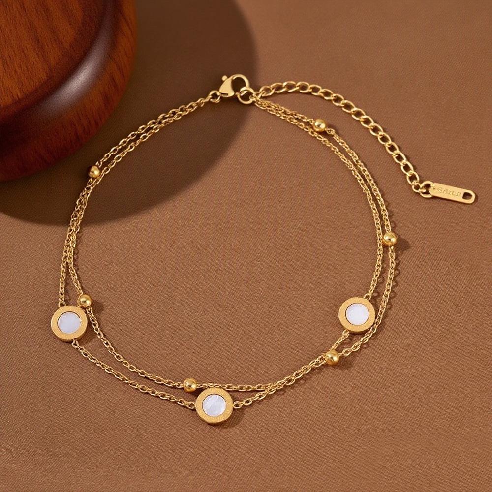 2025 Women's Titanium Steel Anklet – Light Luxury, 18K Gold-Plated, Fade-Resistant
