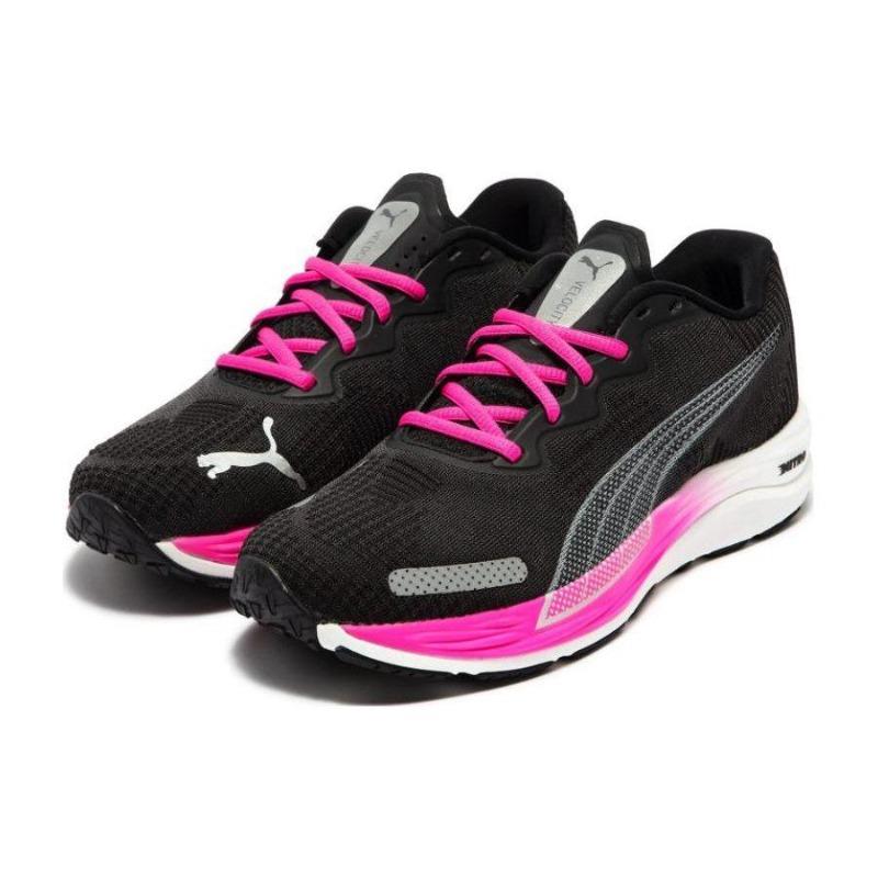 Puma Velocity Nitro 2 Fade Wns Womens Low Top Running Training Shoes Black Pink White 378527-03