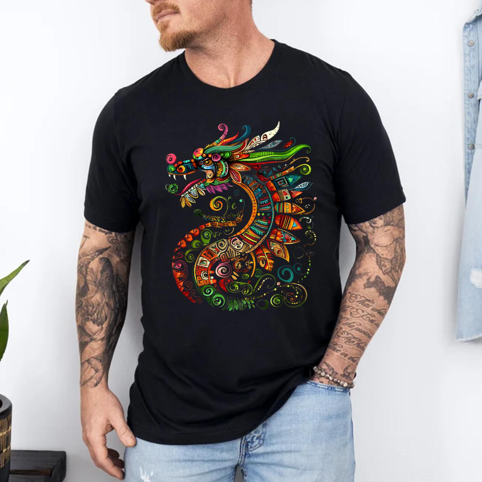 Aztec God Feathered Serpent Quetzalcoatl Mexican Mythology T-Shirt S