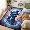 Custom Name Luna's Stitch Living Room Non-Slip Area Rug Soft Carpet for Bedroom Kids Playroom Sofa Office Home Decor Doormat