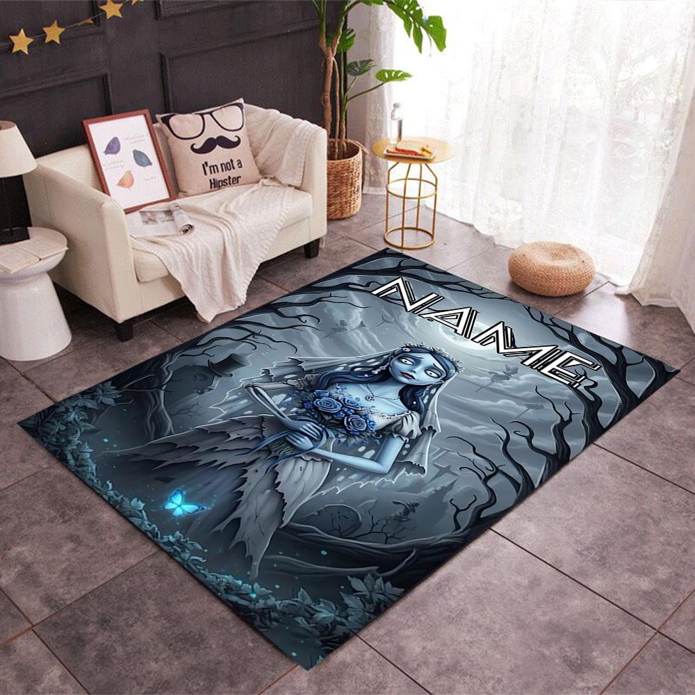 Looney Rabbits Urban Vibes Customized Name Area Rug Perfect for Living Rooms Bedrooms Hallway Entryway Anti-slip Rug Anime Office Decor