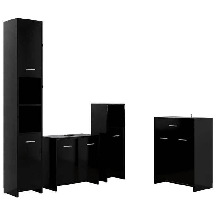 VidaXL 4-Piece Bathroom Furniture Set Storage Cabinet Toilet Cupboard Sink Cabinet Furniture 3071712