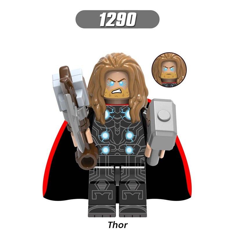 Капитан Америка Lego Minfigure Железный человек Читаури Локи Черная вдова Тор Соколиный глаз Мстители 4 Строительство XH1290