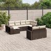 VidaXL Garden Lounge Set with Cushions 10 Pcs, Patio Sofas, Patio Furniture Set, Outdoor Furniture, Brown 3266243
