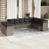 VidaXL Garden Lounge Set with Cushions 10 Pcs Grey Wicker 3217860