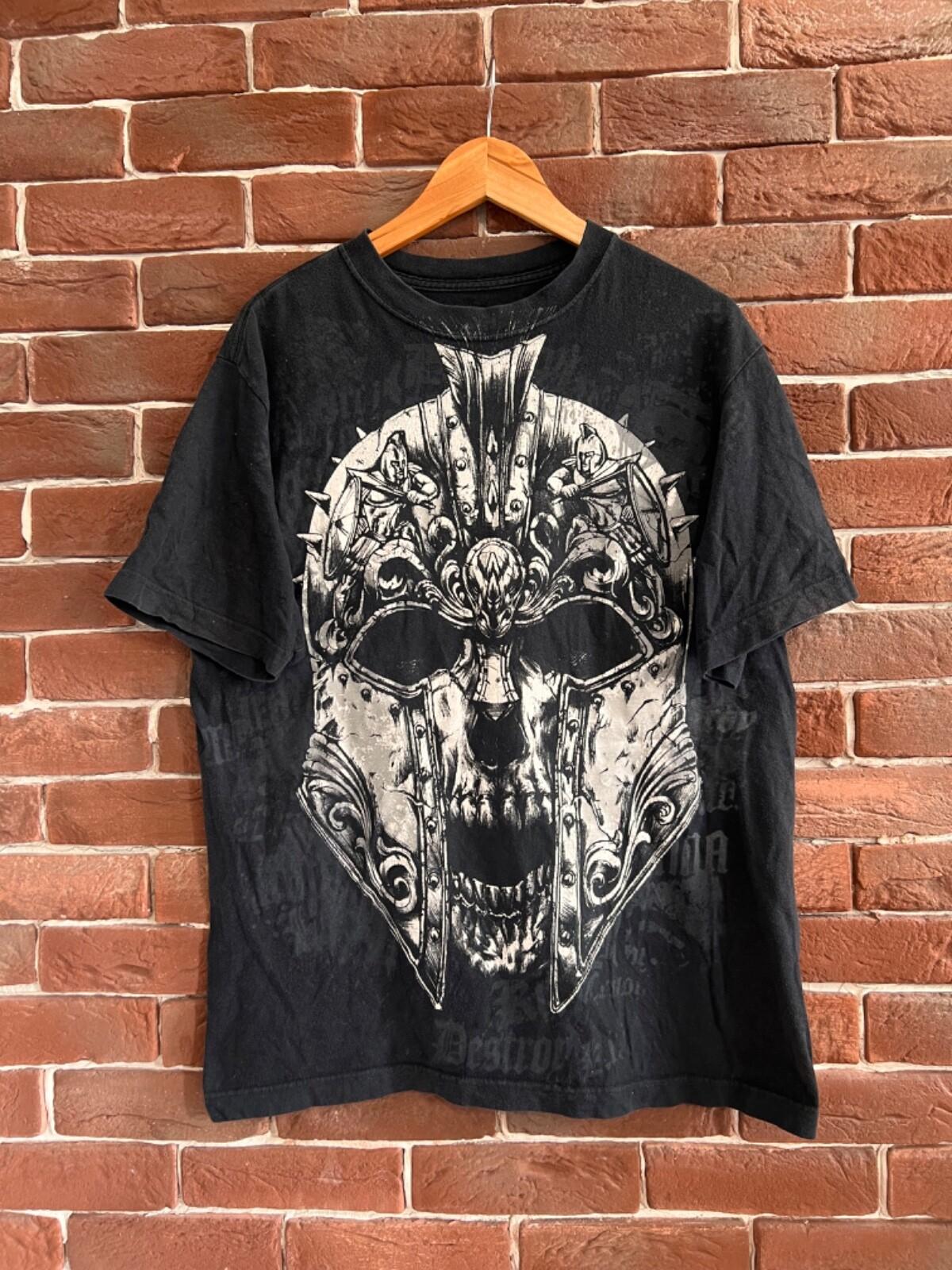 Marc Ecko Unltd MMA Streetwear M Tattoo Y2K Fashion Tee Black Unisex T-Shirt M