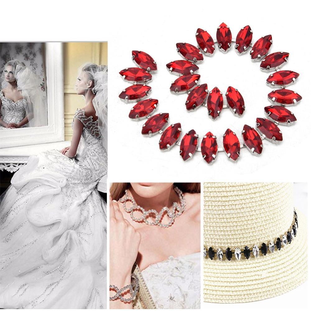 1pcs Crystal Glass Sew On Rhinestone Chain Marquise Shape Crystal Rhinestone Chain For Accessories