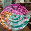 10 dyuymli aylanadigan sham girgich – Elegant konsentrik doiralar va neon spiral dizayn, balkon uchun 360° aylanadigan ilgak