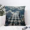 Home Decor Cloudy Chessboard: Win the Game Pillow Cover Pattern Cushion Cover Suitable for Sofa Bedroom Car Pillow Cover