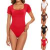 Body Modelador Feminino Fashion Square Neckline Cintura Afunilada Sem Costura Manga Curta