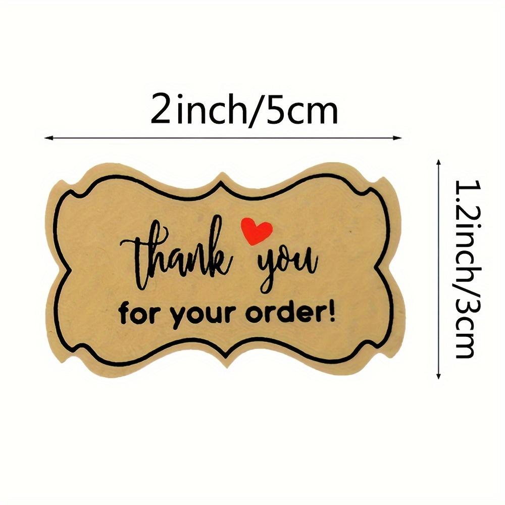 Brown Kraft Vellum Stickers, Glossy Finish, Single-Use Rectangle Thank You for Your Order Labels, Supporting Small Business Shipping Tags