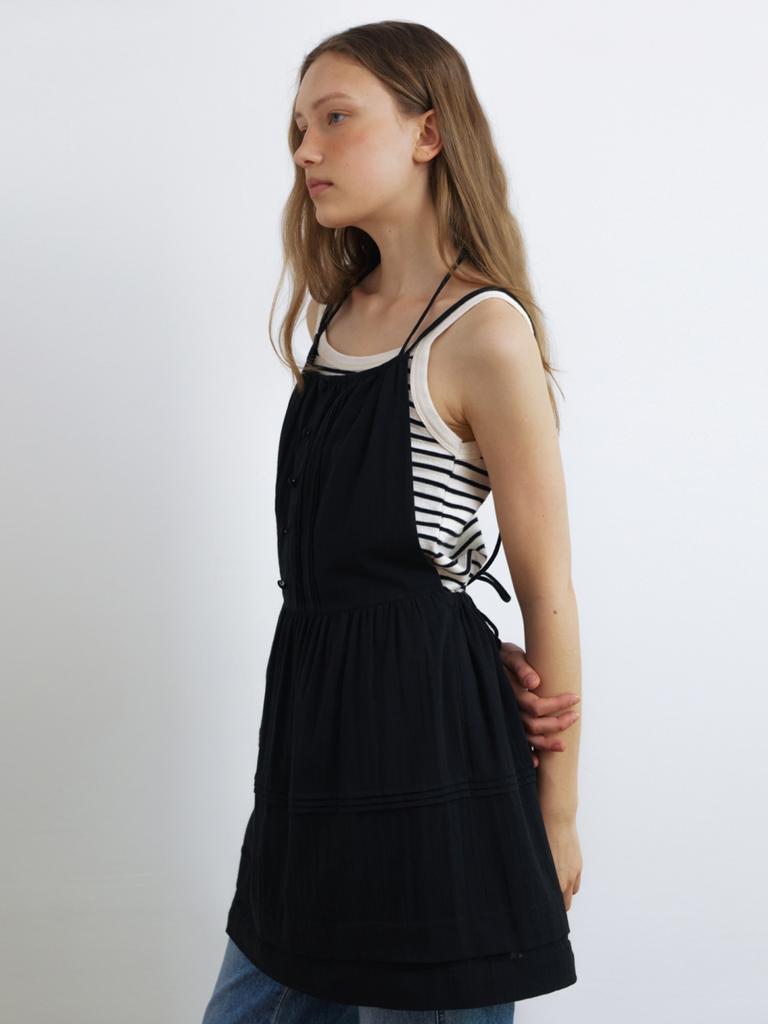 Anout Detachable Cotton Maxi Dress Black