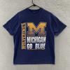 VINTAGE Michigan Wolverines T Shirt Men Extra Large Blue Single Stitch 1992 90s