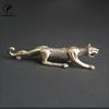 Antique Bronze Strong Panthera Pardus Statue Vintage Copper Leopard Sculpture Ornaments Animal Tea Pet Figure Desktop Decor