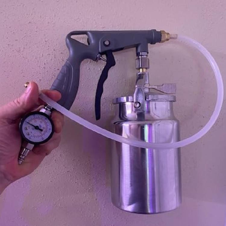 Araç Şasisi İçin 1000ml Endüstriyel Sınıf Sprey Tabancası Kiti, Karmaşık Yüzeyler İçin 2 Esnek Uzatma Çubuğu ile, Paslanmaz Alet