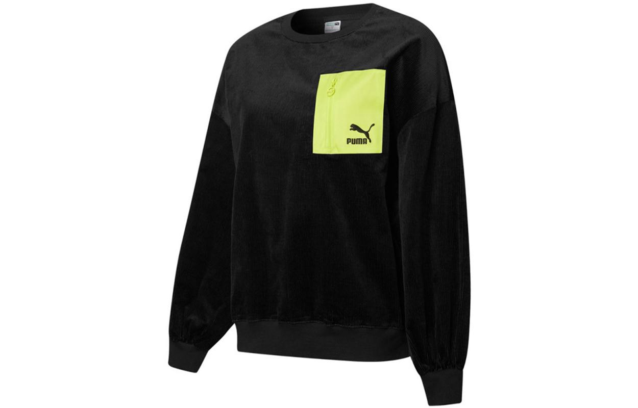 PUMA Sweatshirts Women s Black Crew Neck Moderate Regular 534753-01 S
