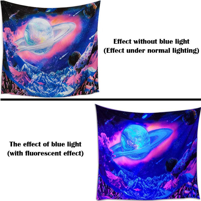 UV Fluorescent Tapestry Starry Sky Print Wall Hanging Art Home Decor