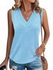 Womens V Neck Sleeveless Tank Top Loose Fit Dressy Casual Summer Blouse