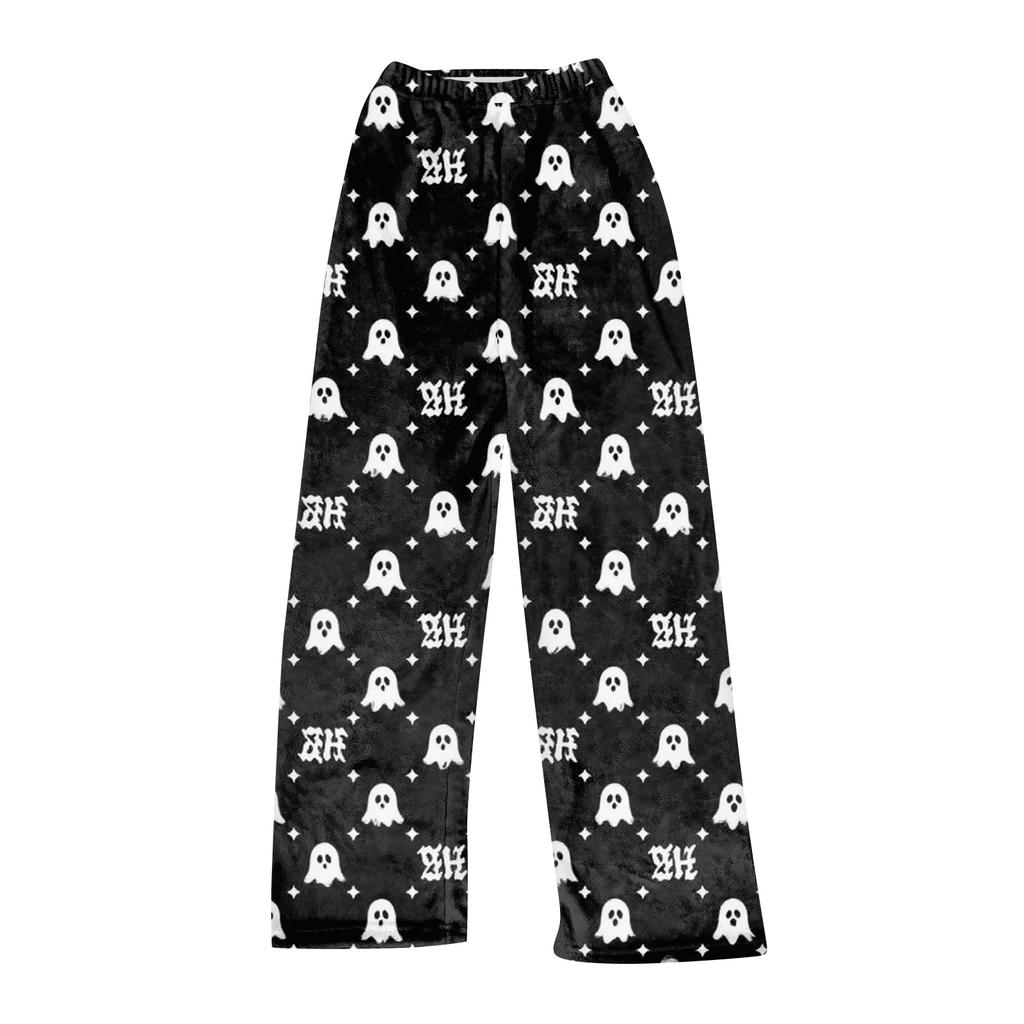 Women Winter Plaid Pants Full Length Long Trousers Sports Pants
