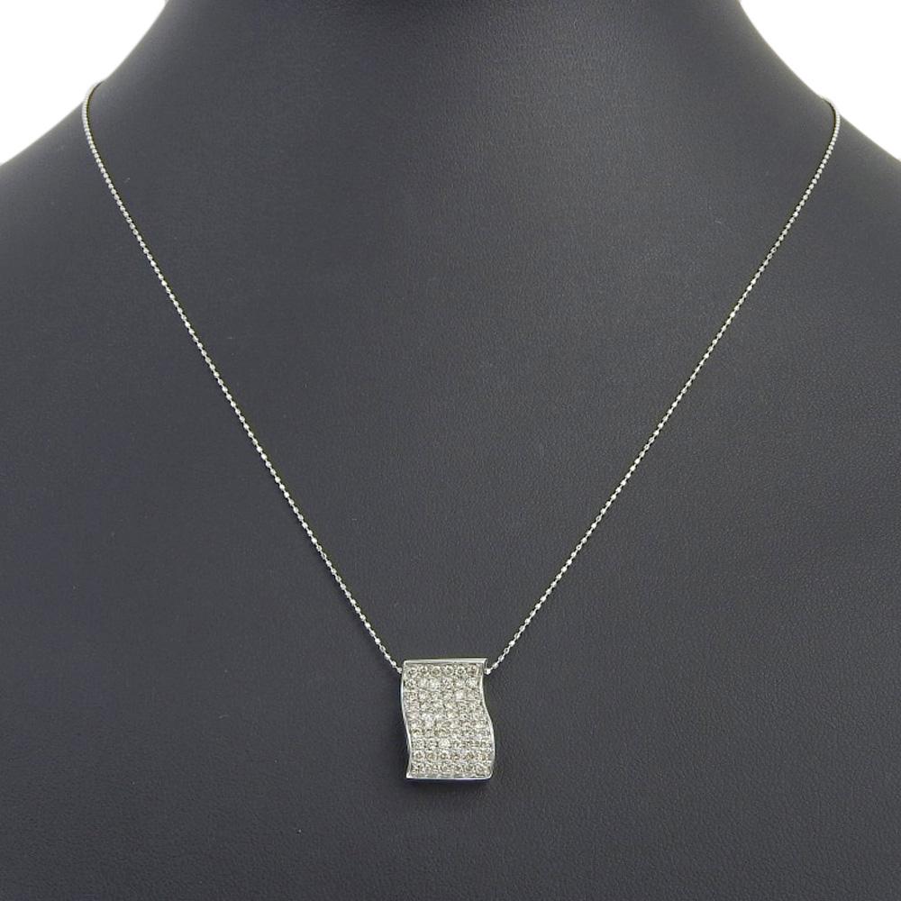 Necklace K18 White Gold/diamond 5.0g Women Used