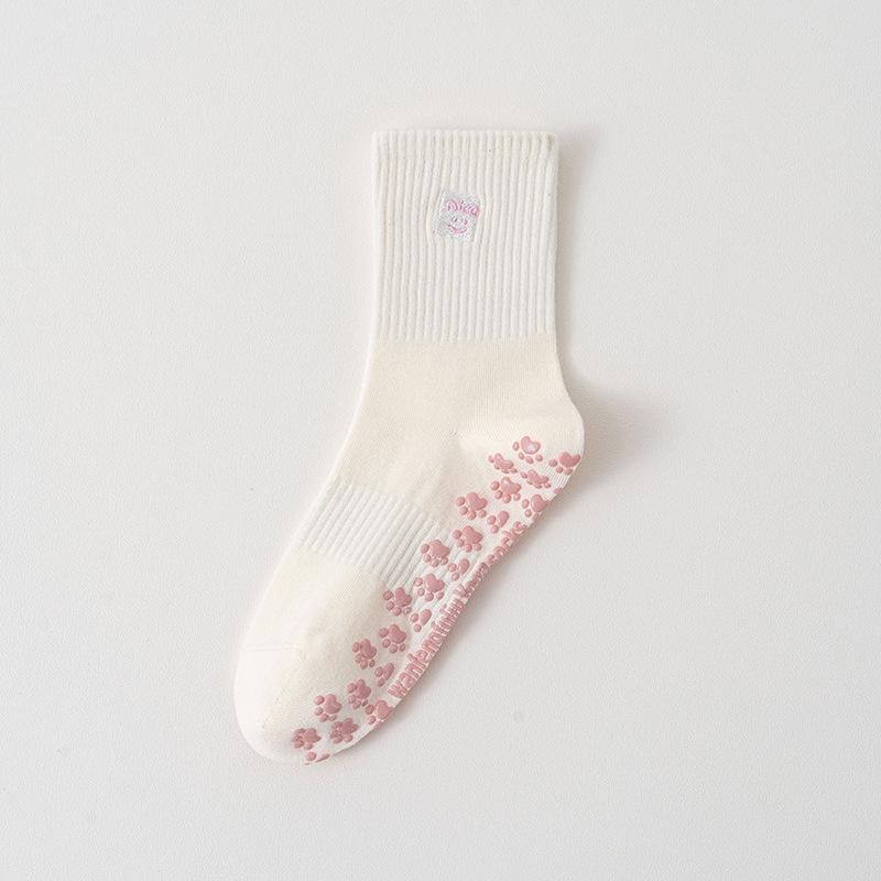 

Women s Non-Slip Yoga & Pilates Mid-Calf Socks for Spring/Autumn Fitness & Dance One Size (36-42) белый/кремовый