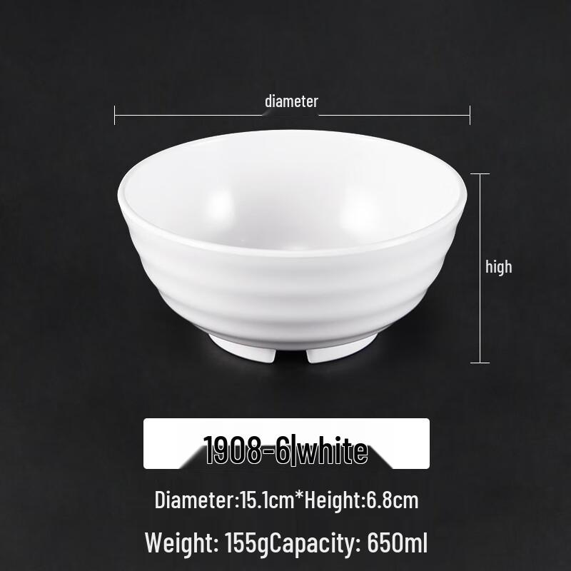 

A5 White Melamine Ramen Noodle Bowl