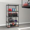 5-Tier Adjustable Heavy Duty Metal Storage Shelf, 2000 lbs 36"×18"×72" Black Rack for Garage Kitchen Basement Laundry