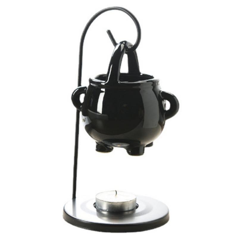 Ceramic Aromatherapy Stove Witch Soup Cup Creative Iron Frame Hook Ceramic Essential Oil Stove with Iron Frame Home Decoration