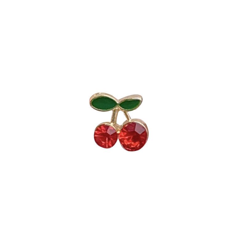 Net Celebrity 3D Cherry Nail Art Decorations: Alloy Rhinestones for 2025 New Year Style