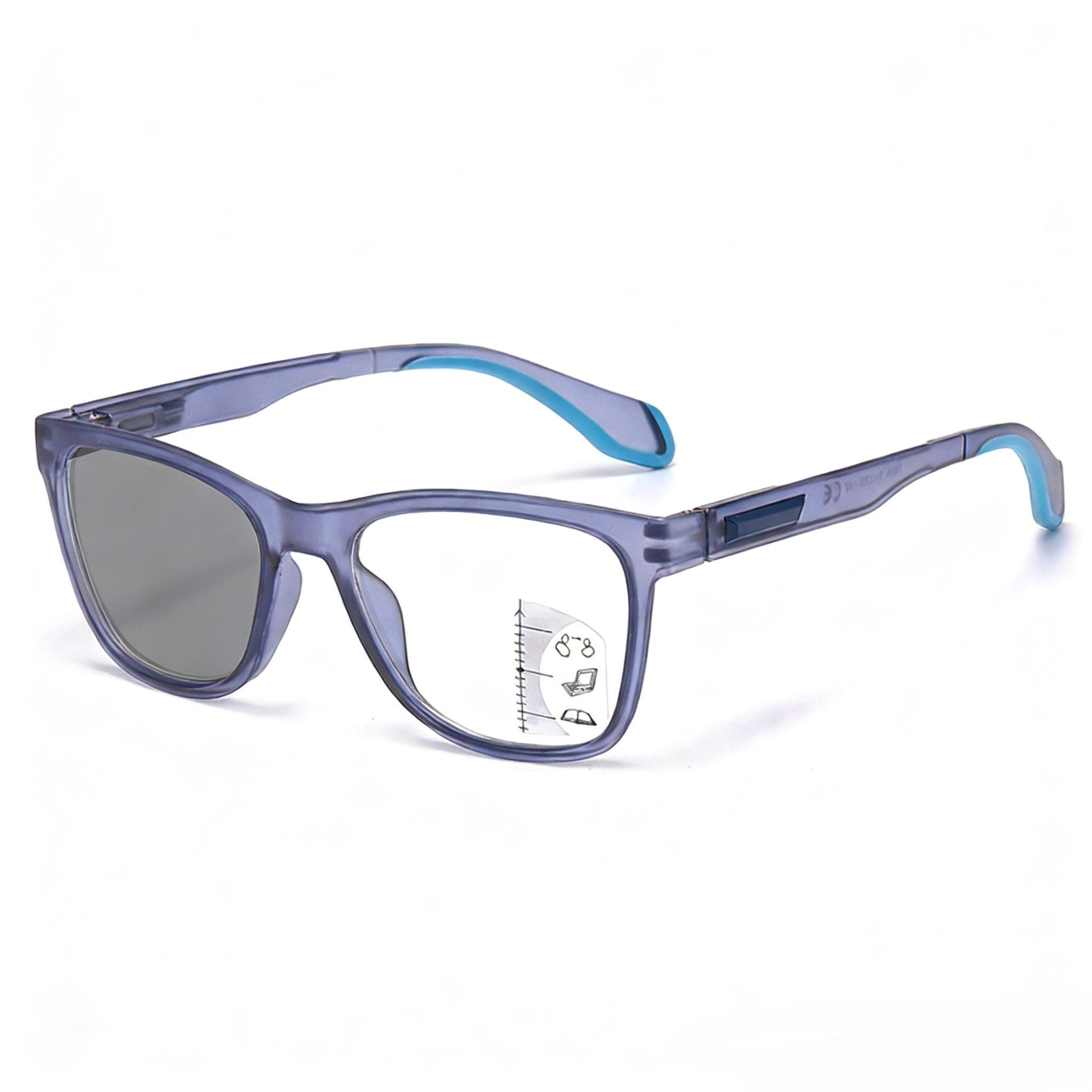 

Business-Style Photochromic Multifocal Presbyopia Glasses Stylish High-Definition Anti-Blue Light Reading Eyewear Unisex 2.5 синий