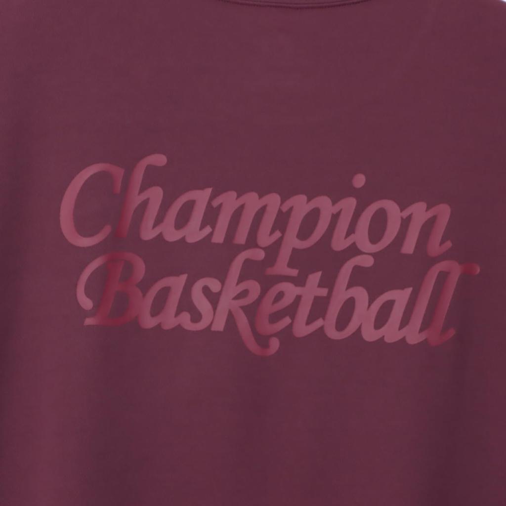 Short Round Odor Quick One Point Short Sleeve Maroon [Champion] T-Shirt, Sleeve, Neck, Antibacterial, Resistant, Drying, Logo, Women's T-Shirt,