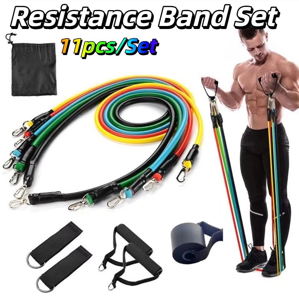 11Pcs/Set Anti-Break Resistance Band Set Durable Pull Rope Set  Fitness Equipment