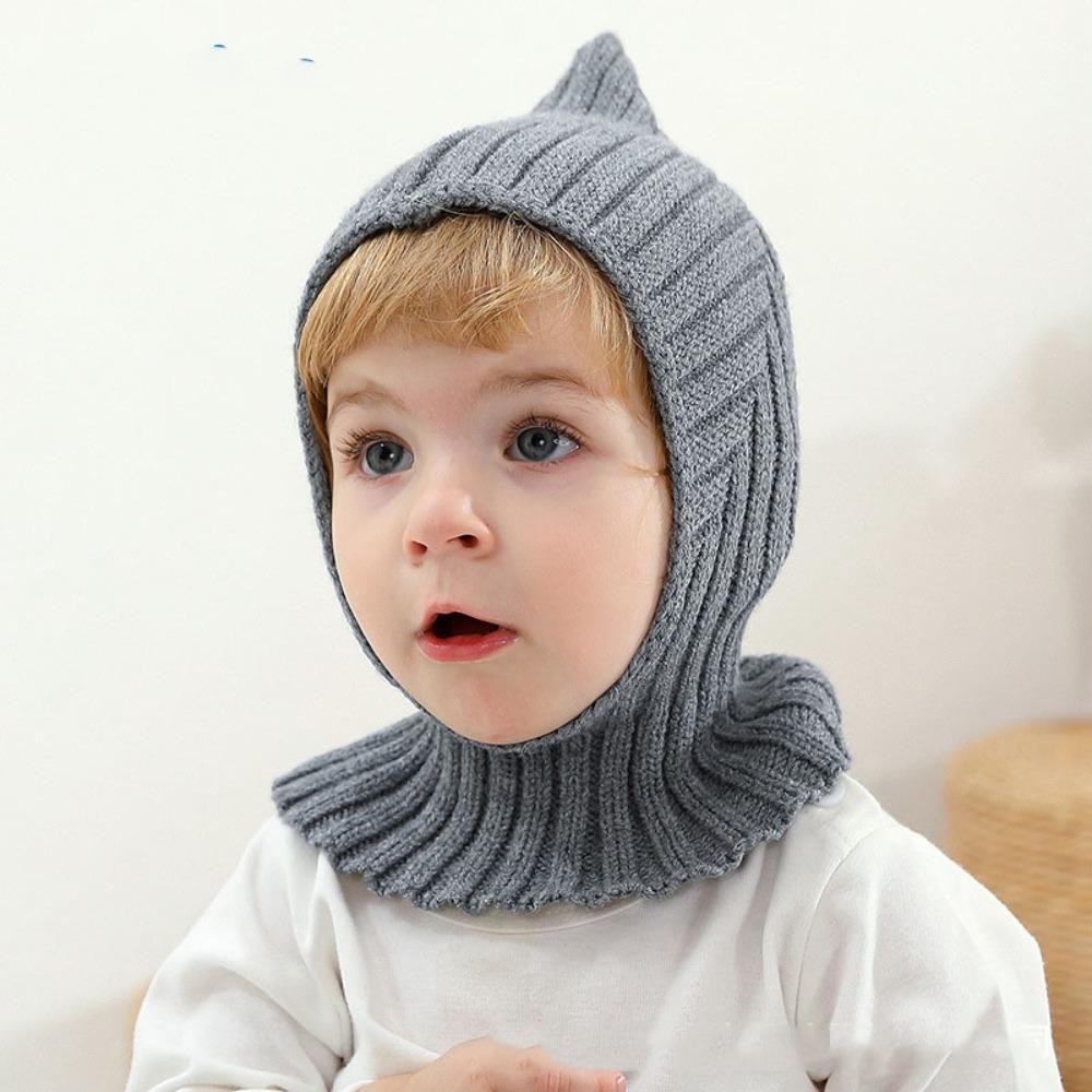 

Windproof Collar Baby Beanies Neck Protection Pullover Cap Keep Warm Warm Scarf Cap Outdoor L серый