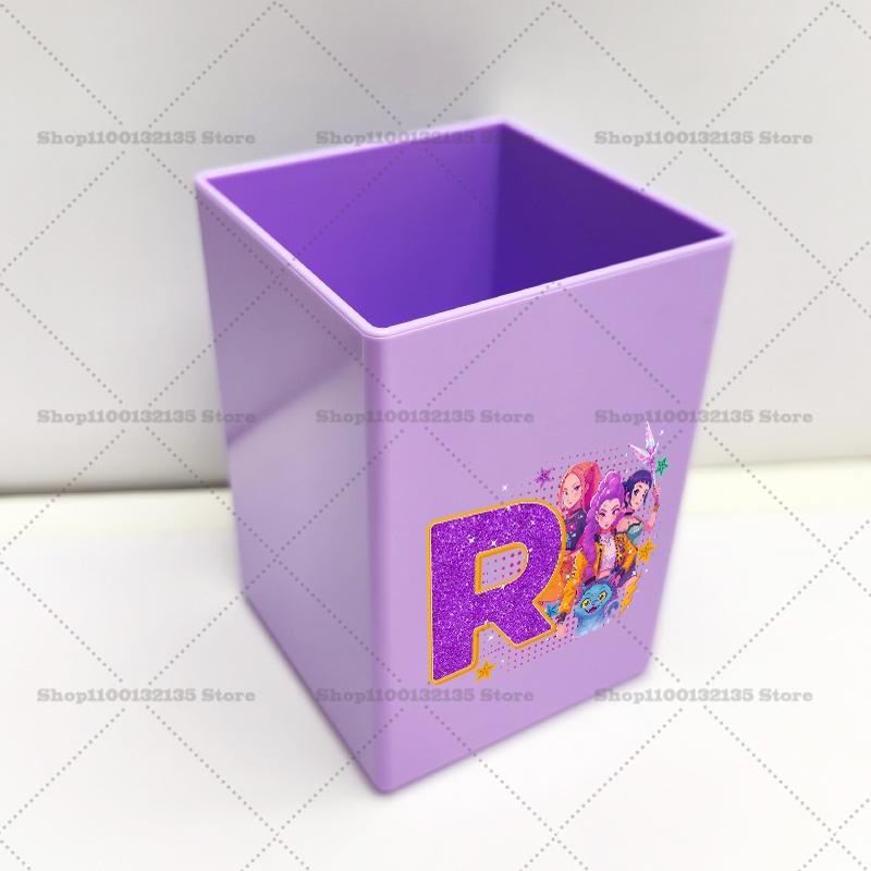 Kpop Demon Hunters Pen Holder Cartoon Anime Pattern Print Office Desk Accessories Boy Girl Stationery Pencil Organize Home Gift